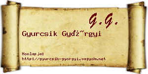 Gyurcsik Györgyi névjegykártya