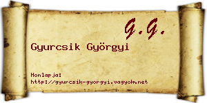 Gyurcsik Györgyi névjegykártya